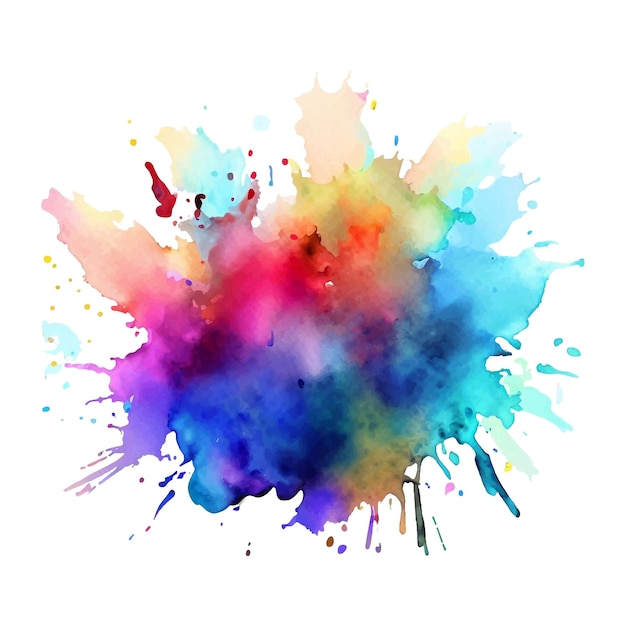 Vector abstract ink splash background colorful paint splatter brush texture