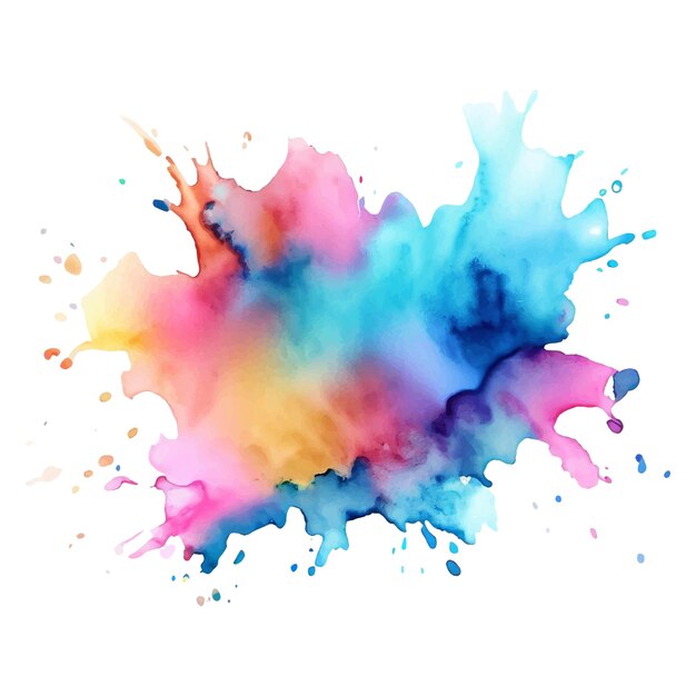 Vector abstract ink splash background colorful paint splatter brush texture