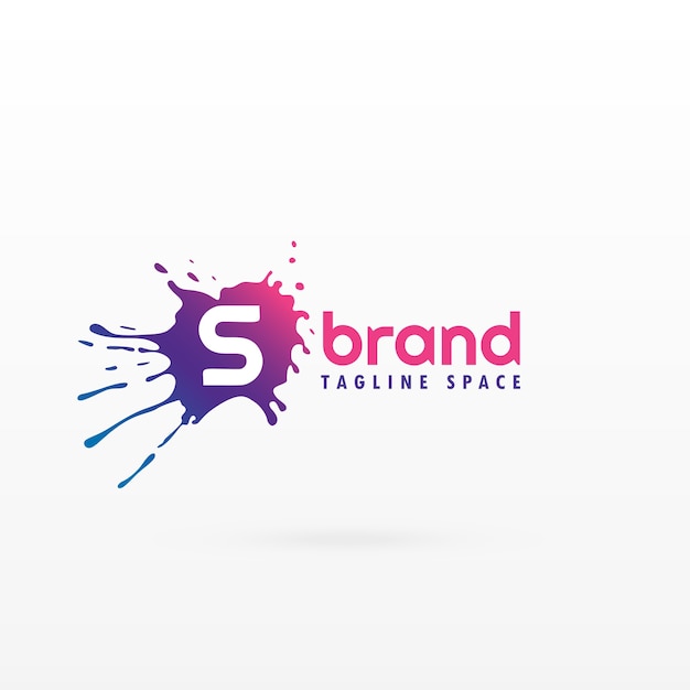 Abstract ink splash logo concept for letter s