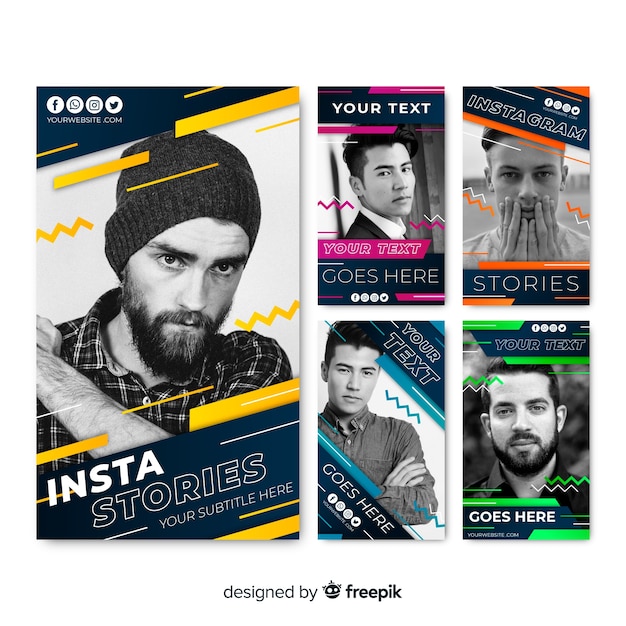 Vector abstract instagram stories template