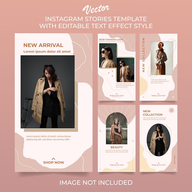 abstract instagram stories with editable text effect template