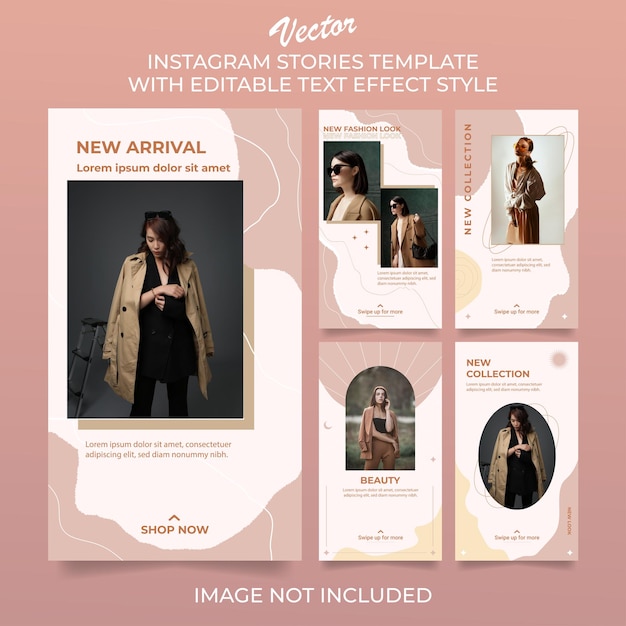 Abstract instagram stories with editable text effect template