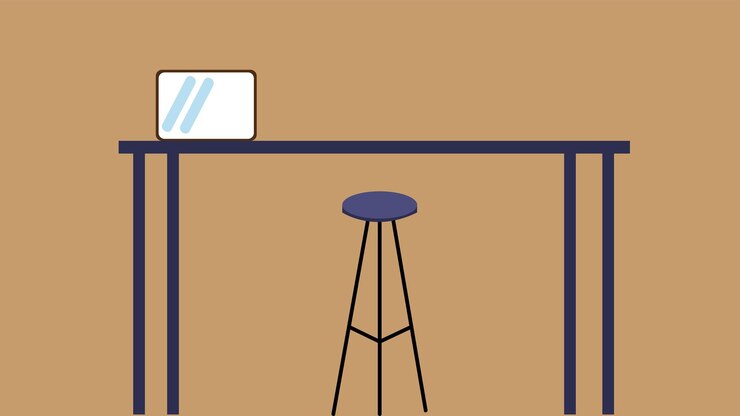 Vector abstract interior office furniture illustrative background