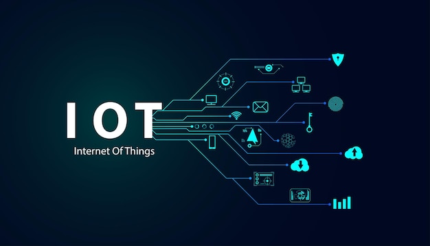 Абстрактный Интернет вещей Концепция города 5GIoT Сеть связи Интернета вещей Инновации