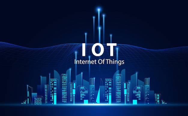 Abstract internet of things concept city 5giot internet of things communication network innovation