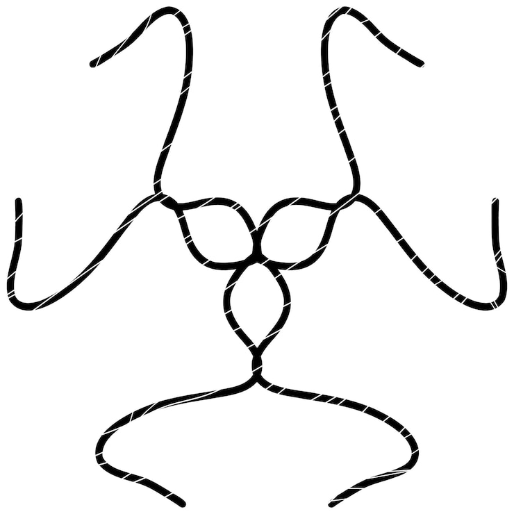 Vector abstract intertwining black lines design