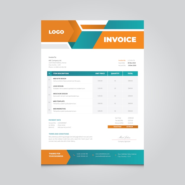 Abstract invoice Template