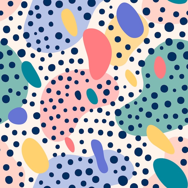 abstract irregular brush spots wild animal skin print seamless vector pattern simple geometric