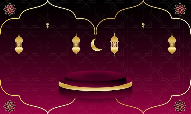 Vector abstract islamic background with pulpit podium