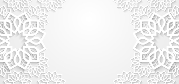 Abstract islamitisch achtergrondontwerp met geometrische vorm witte achtergrond Vector