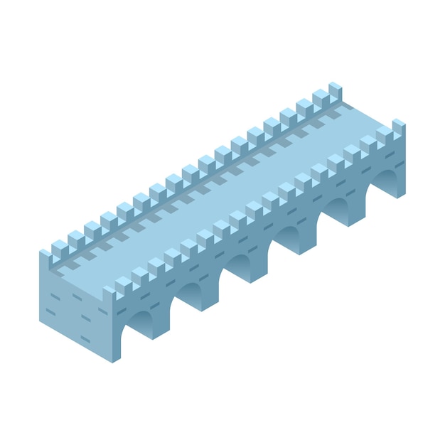 추상 아이소메트릭 3D 다리 도시 도시 인프라 절연 벡터 디자인 스타일
