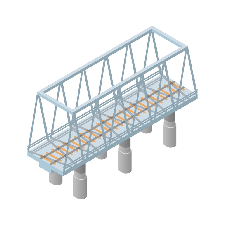 Vector 추상 아이소메트릭 3d 다리 도시 도시 인프라 절연 벡터 디자인 스타일