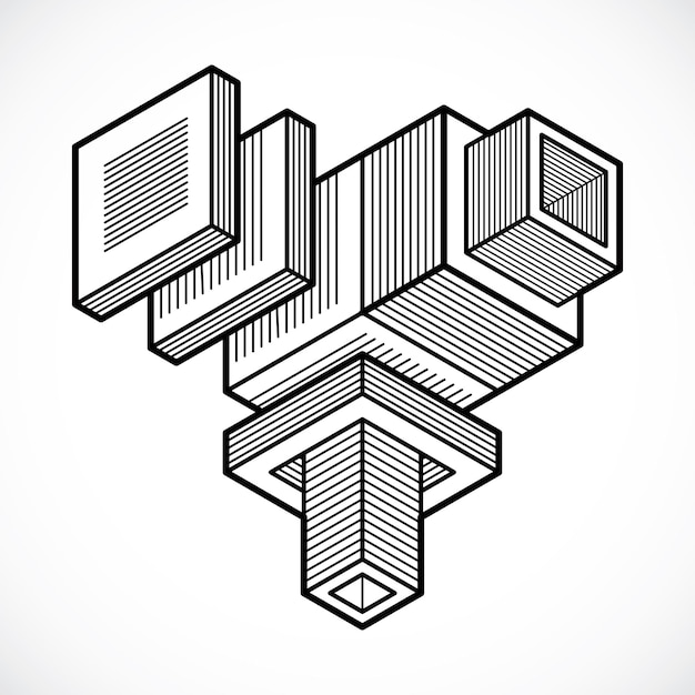 Abstract isometric construction, vector.