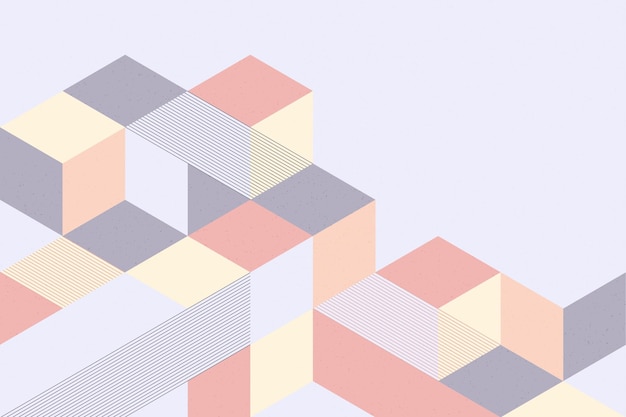 Abstract isometric geometric construction of square and rectangle background