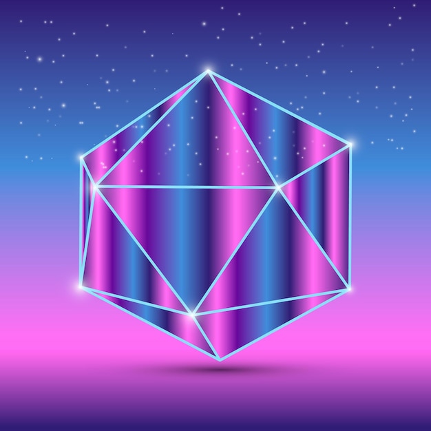 Vector abstract isometric octahedron