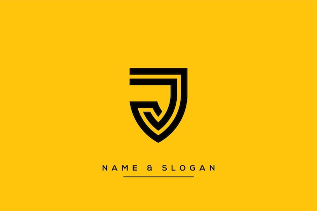 Абстрактные буквы J JJ Logo Начальный вектор иконы монограммы