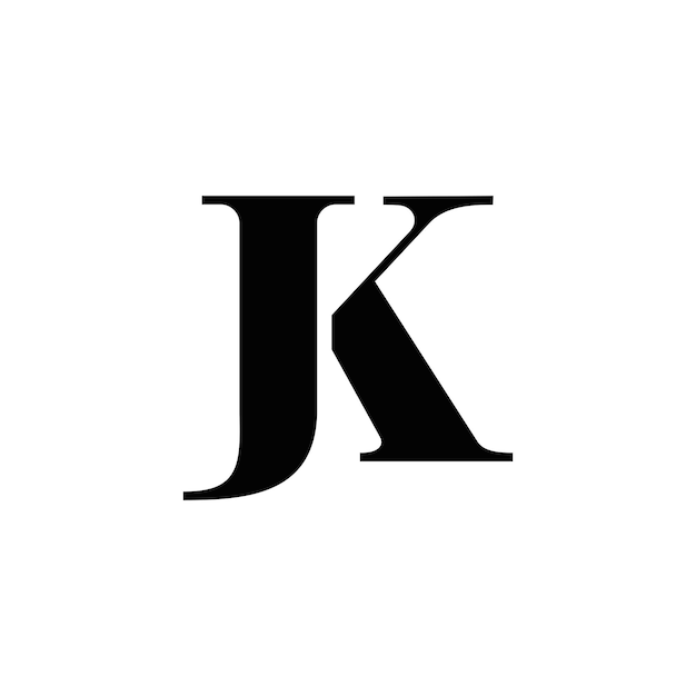 Вектор Абстрактный дизайн логотипа монограммы инициалов jk, иконка для бизнеса, шаблон, простой, элегантный