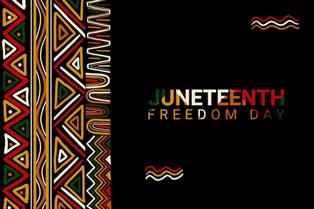 Vector abstract juneteenth freedom day background with colorful african pattern