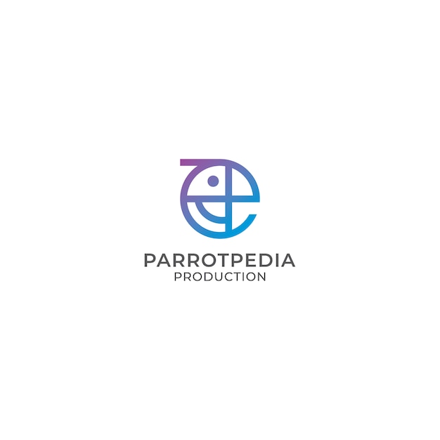 Abstract kleurrijk Parrot Bird Logo Design in Monoline-stijl