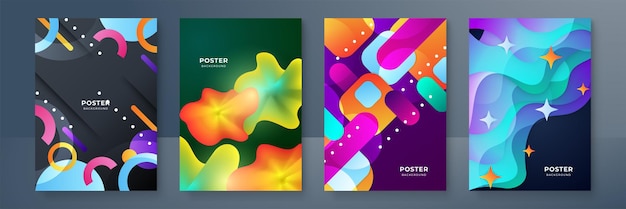Abstract kleurrijk trendy verloop vloeiende geometrische patroon achtergrondstructuur voor poster cover ontwerp Minimale kleurverloop sjabloon voor spandoek Moderne vectorgolfvorm voor brochure en sociale media