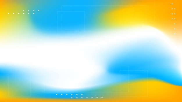 Abstract kleurrijk vloeibare mesh verloop achtergrond met oranje blauwe en witte vectorillustratie