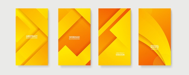 abstract kleurrijke oranje geometrische vorm achtergrond voor verhaal social media sjabloon ontwerp