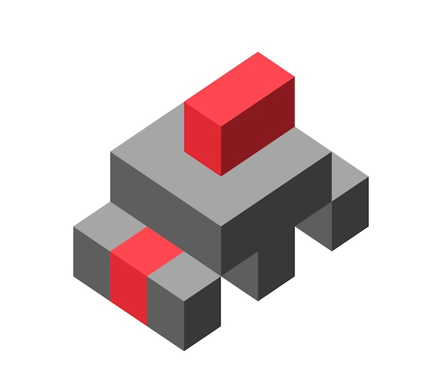 Abstract kubiek isometrisch logo-object kan worden gebruikt als sjabloon voor logo of webdesign