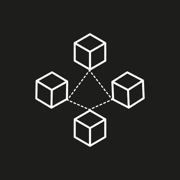 Abstract kubusnetwerk 3D-verbindingsstructuur Isometrische geometrie Vectorillustratie EPS 10