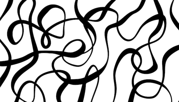Abstract kunstpatroon achtergrond gebogen lijnen of vloeibare vormen zwart-wit monochroom patroon