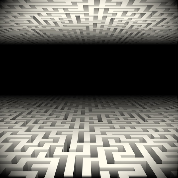 Vector abstract labyrinth in the darkness