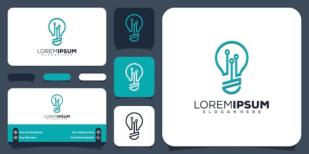 Abstract lamp tech logo design