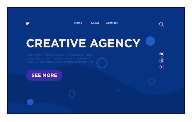 Abstract landing page design premium vector