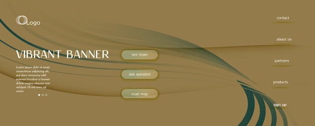 Modello astratto di pagina di destinazione con linee d'onda e sha geometrica