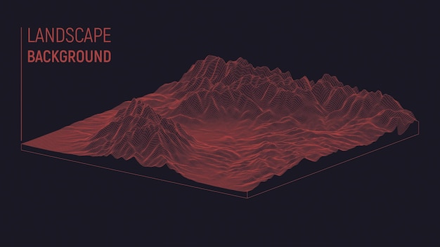 ベクトル 風景の背景を抽象化します。メッシュ構造。 3 d 等角投影図のベクトル図