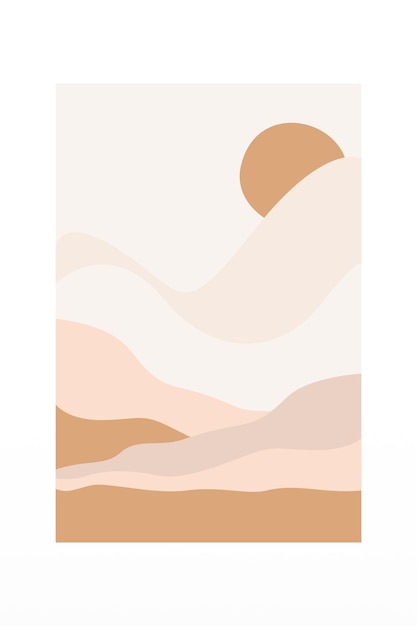 Abstract landscape scandinavian wall art decoration