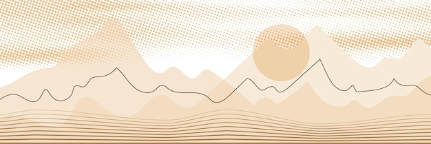 Abstract landscape stylization, vector banner