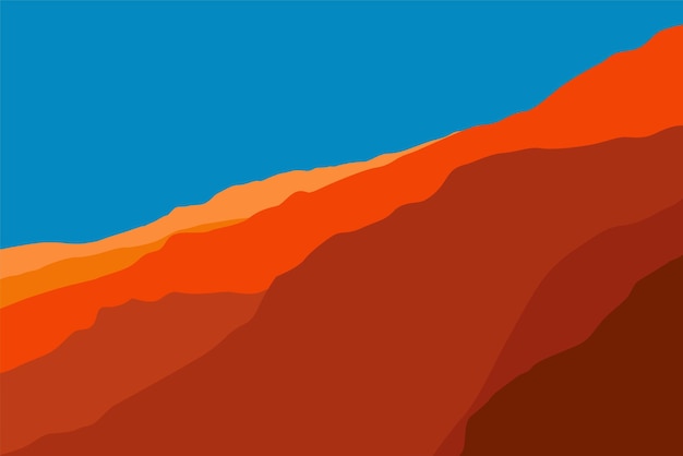 Abstract landscape with colorful tone vector illustration in flat style