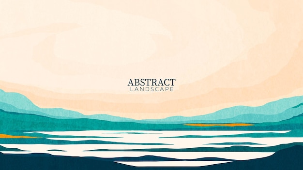 abstract landscape with a lake