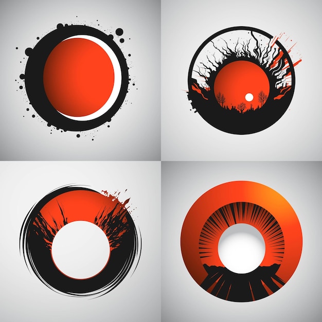 Abstract large circular element or framing artistic vector illustration