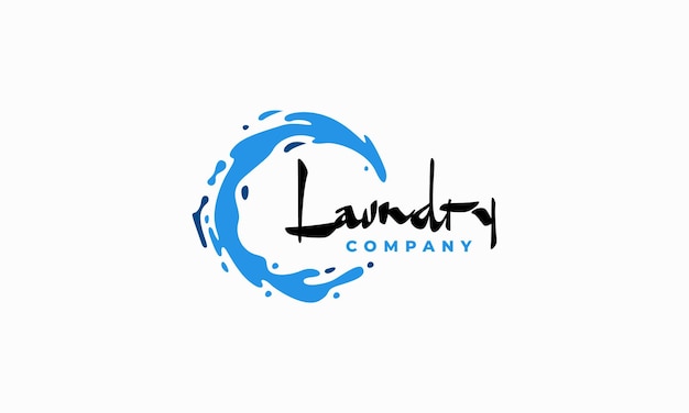 Abstract Laundry logo designs concept vector Circle Wave logo