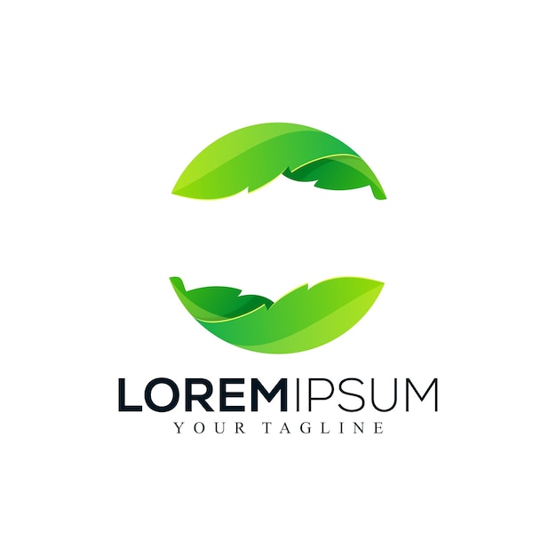 abstract leaf circle logo design