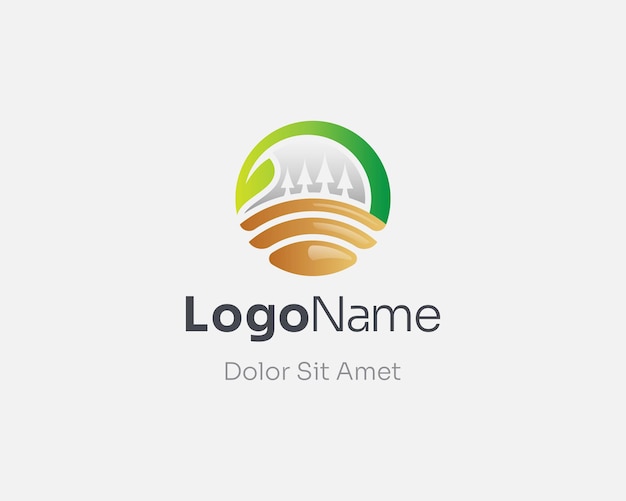 Abstract leaf garden farmer logo