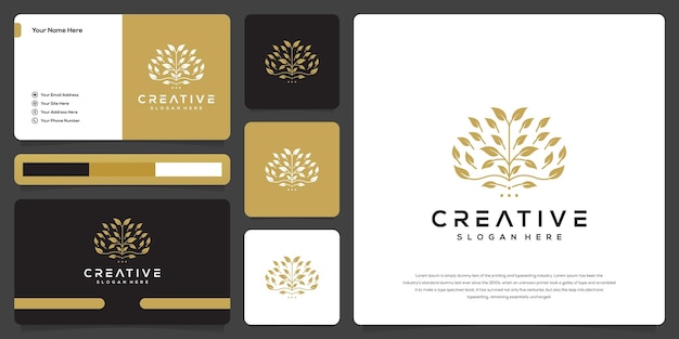 Шаблон визитной карточки с абстрактным дизайном логотипа