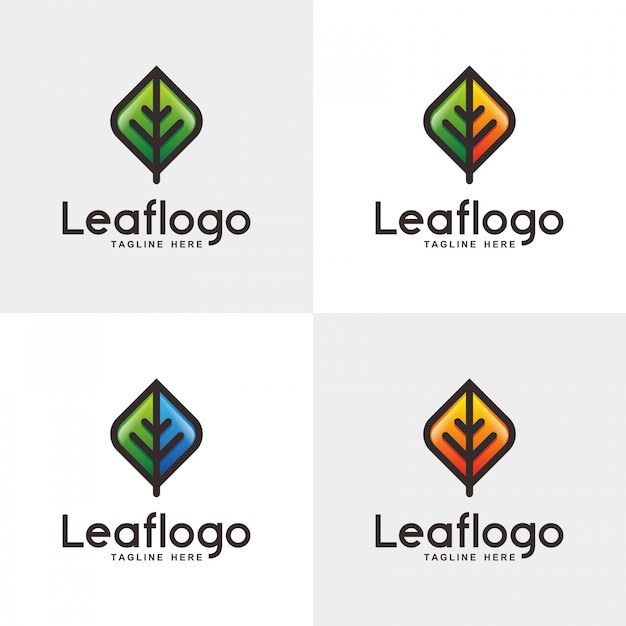 Abstract leaf logo design