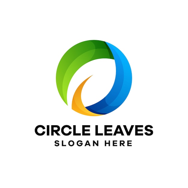 Abstract Leaves Gradient Logo Design