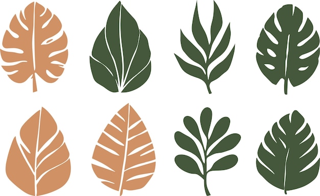 Абстрактные листья векторный клипарт Весенняя иллюстрация