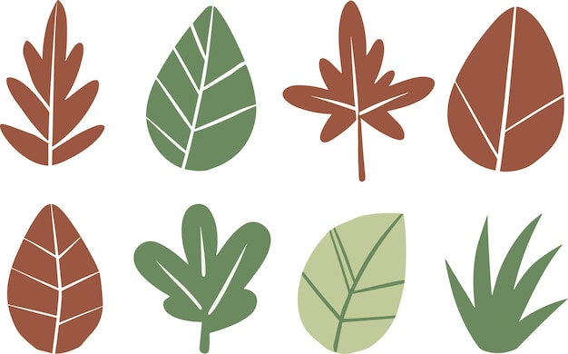 Vector abstract leaves vector clipart spring illustration