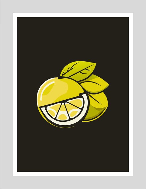 Vector abstract lemon fruits posters template modern trendy minimal style