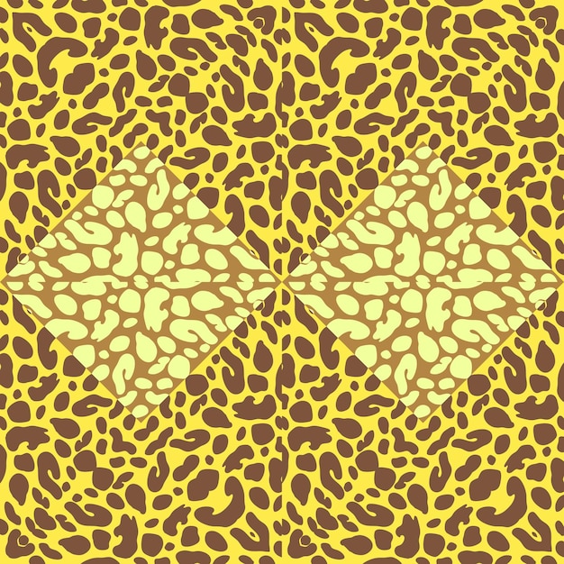 Vector abstract leopard skin mosaic seamless pattern design geometric animal skin endless background vintage cheetah fur wallpaper