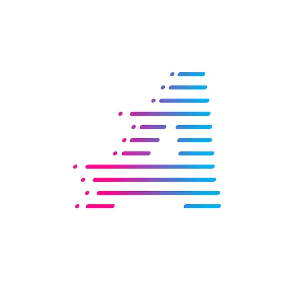 Abstract letter a-logo met lijnenconcept voor het verzenden van gegevens en hogere snelheid business company